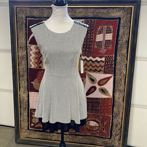 Aqua Black/White Dress, SZ L - Picture 1 of 8